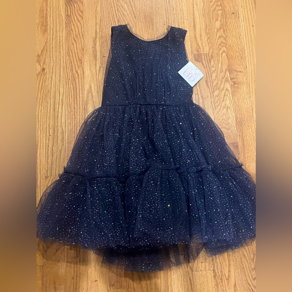Navy sparkly Zoe Ltd dress size 8 girls brand new